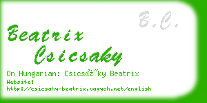 beatrix csicsaky business card